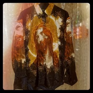 Jesus Crown of Thorns Button Up